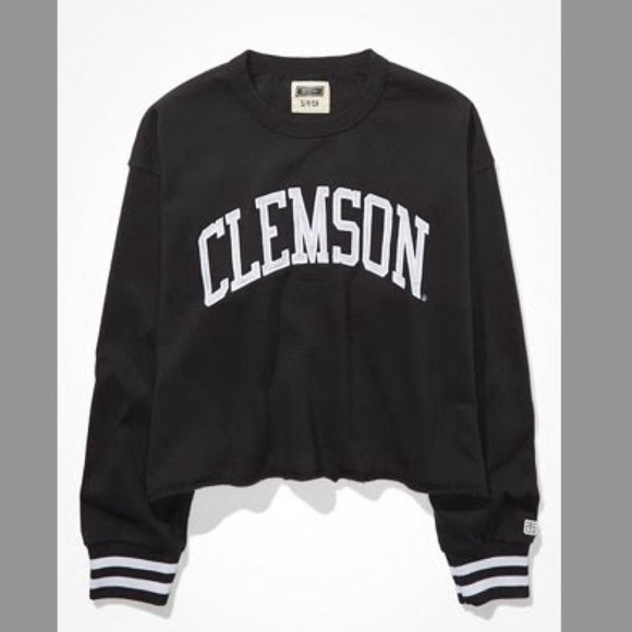 American Eagle Outfitters Tops - American Eagle Tailgate Women's Clemson Tigers Tipped Raw Hem Sweatshirt